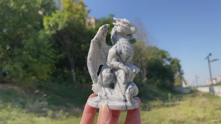 Natural Crystal Carving TaiJi Stone Flying Dragon