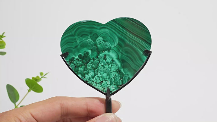 Unique,Natural Crystal Malachite Heart