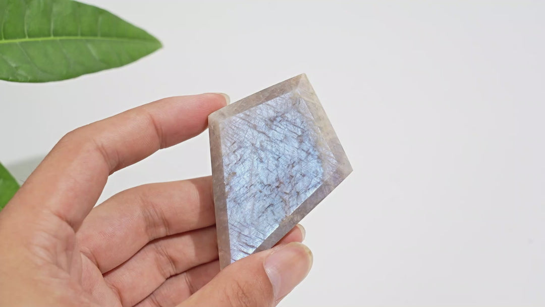 Natural Crystal Moonstone Diamond Slice