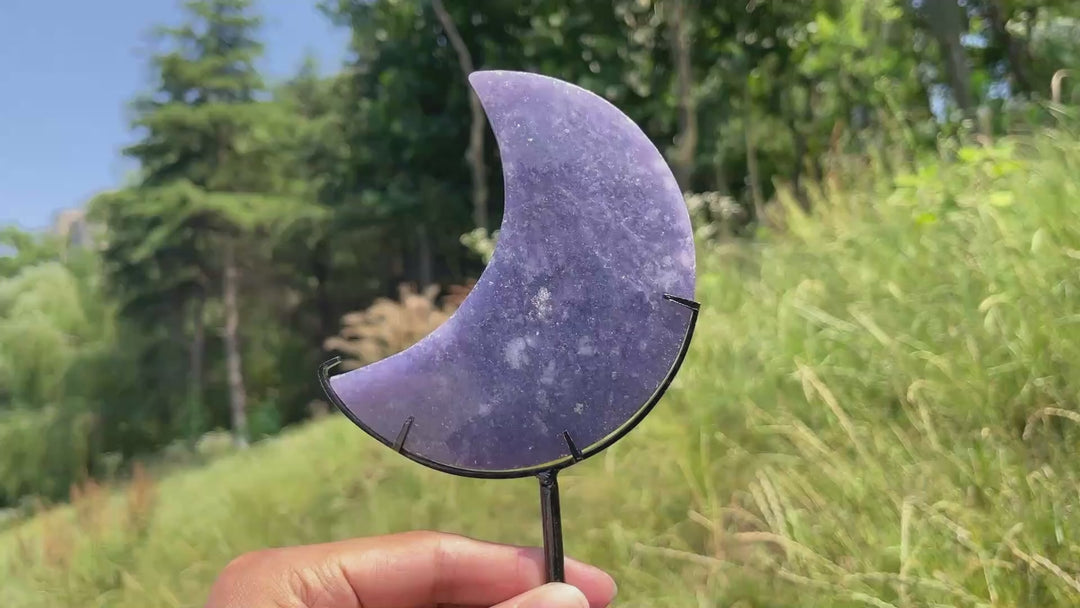 Unique,Natural Lepidolite Moon