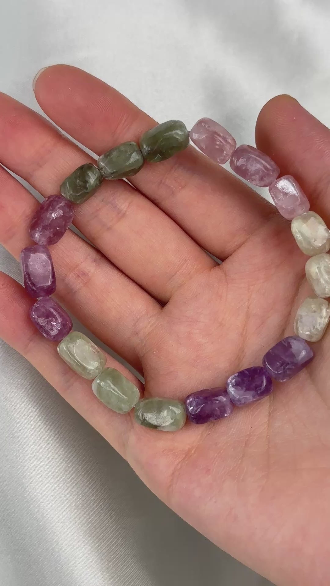 Lepidolite Irregular Rectangular Prism Bracelet 6.4-7.4mm