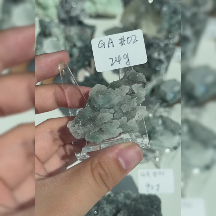 Unique, Sugar Druzy Apophyllite Cluster with Stilbite and Chlorite