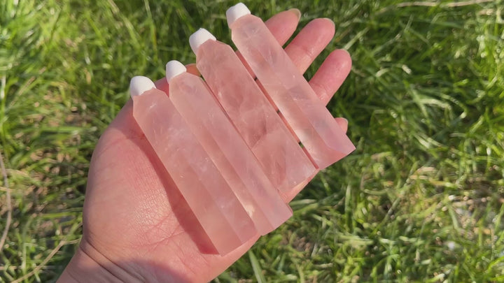 Natural Crystal Rose Quartz Point