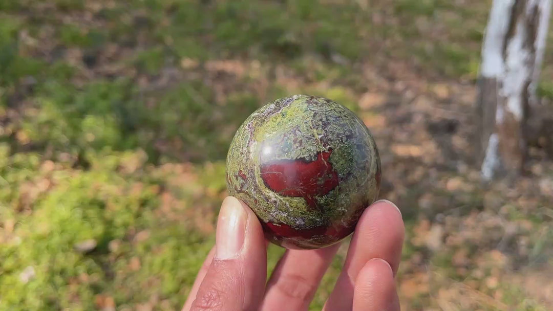 Natural Crystal Dragon Blood Stone Sphere