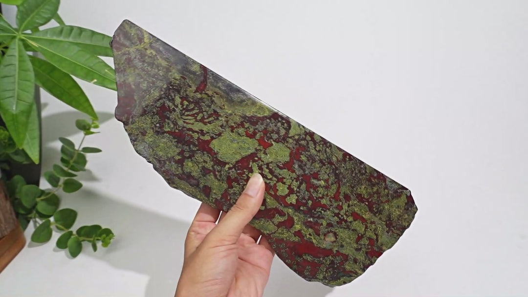 Unique,Natural Crystal Dragon Blood Stone Slice