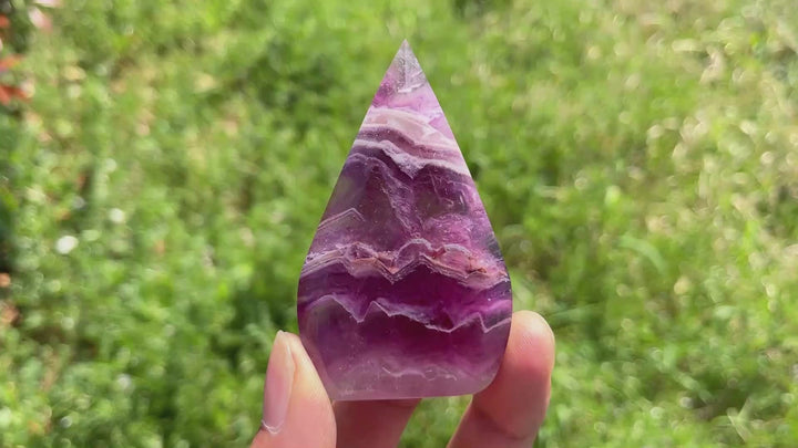 Natural Crystal Purple Fluorite Teardrop