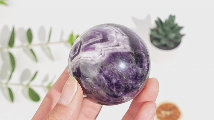 Natural Crystal Dream Amethyst Sphere