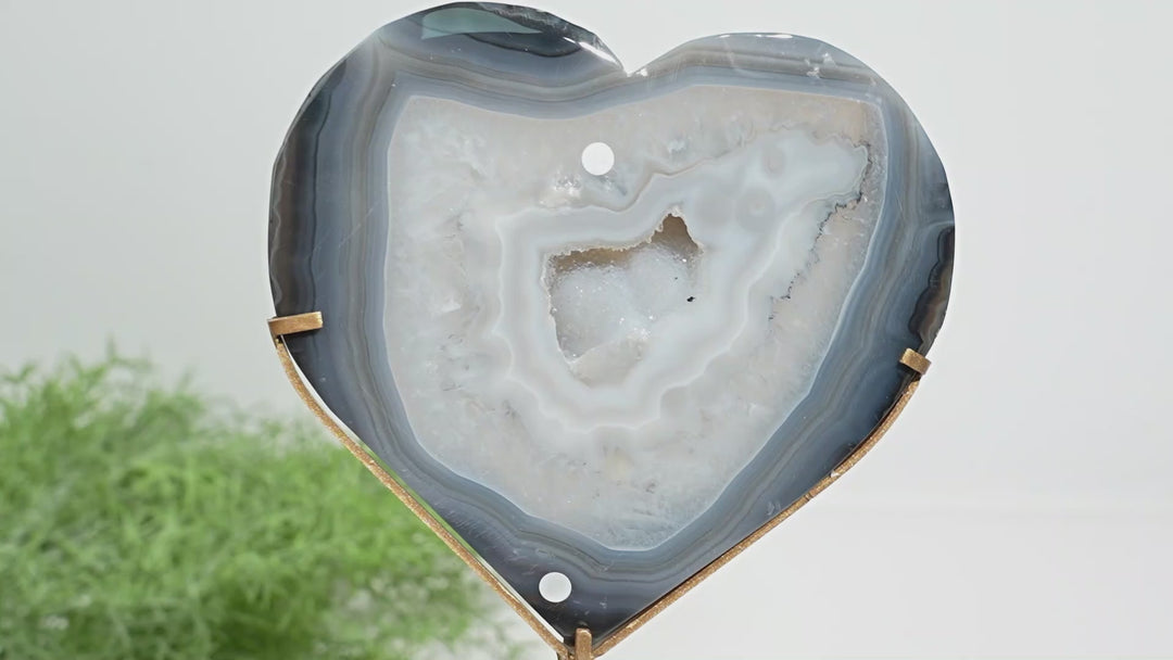 Unique,A Slightly Imperfect Natural Agate Geode Heart