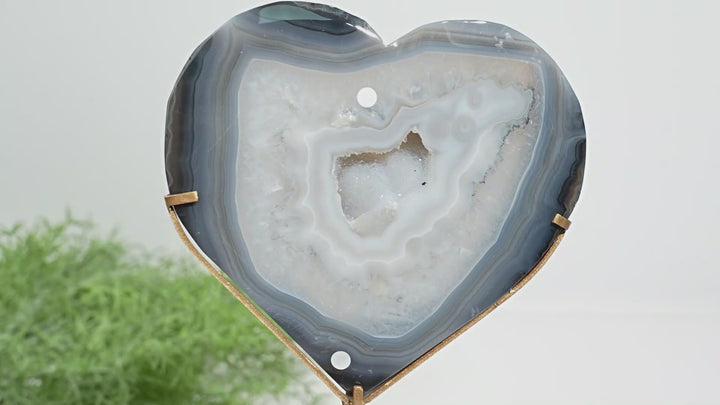 Unique,A Slightly Imperfect Natural Agate Geode Heart