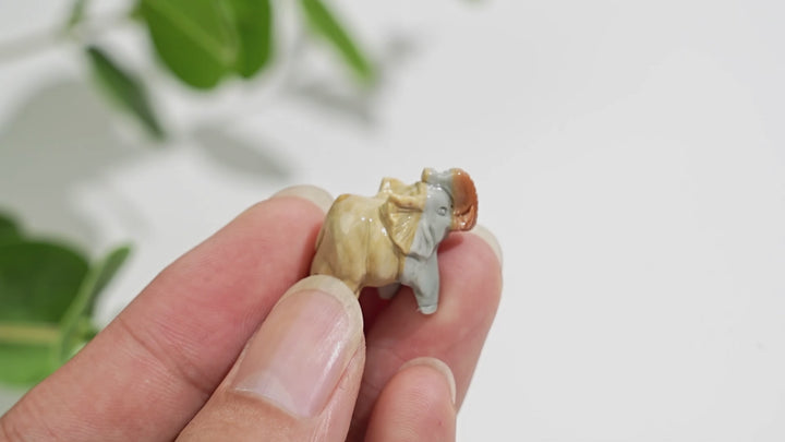 Natural Crystal Mini Alashan Agate Elephant Carving