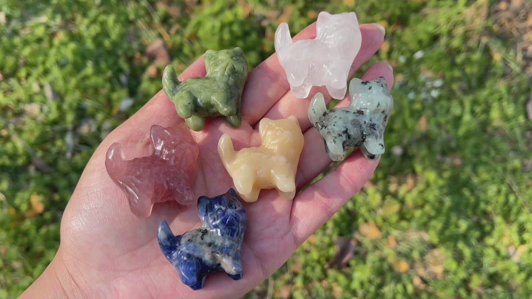 Natural Crystal Carving Mini Cat
