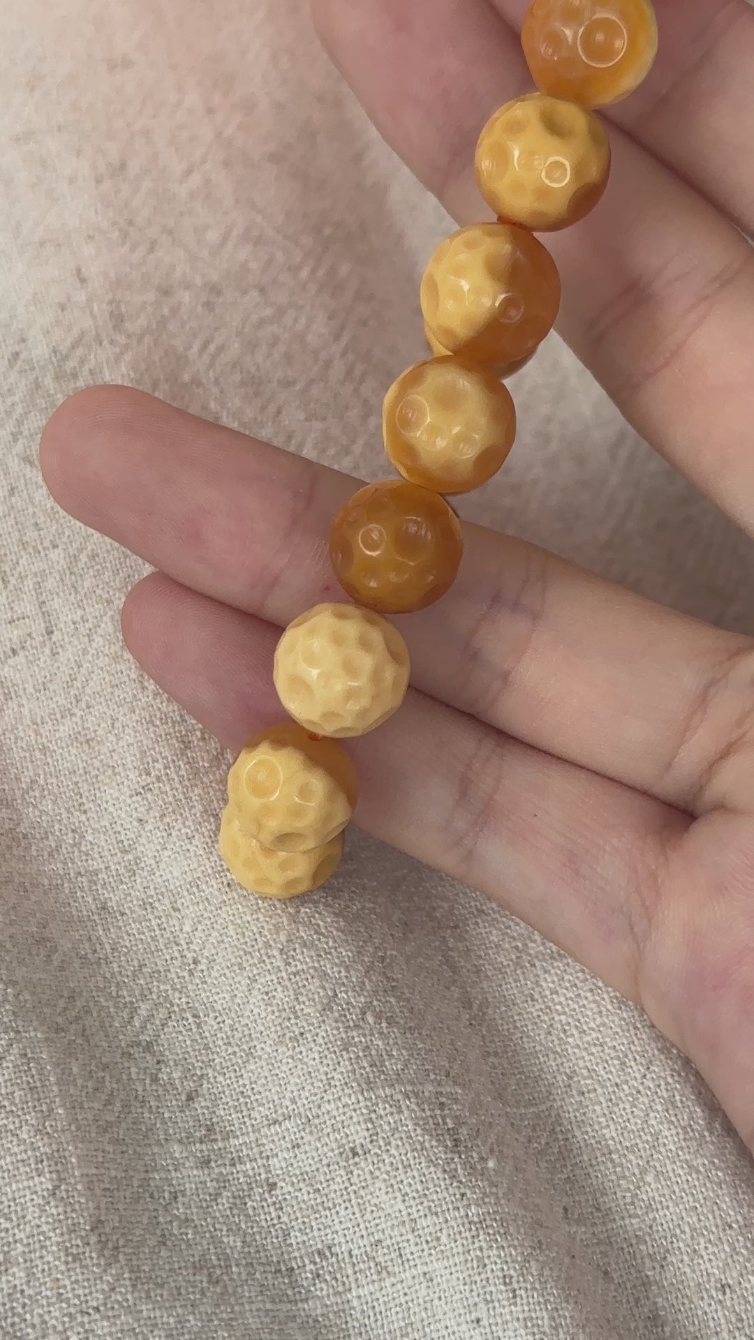 Yellow Jade Moon Bracelet 10.8-11.1mm