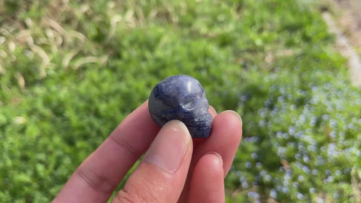 Natural Crystal Multi-Color Carved Skull