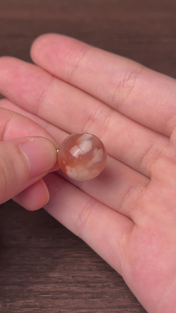 Flower Agate Round Pendant