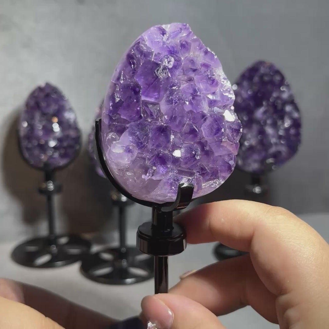 High Quality Polished Amethyst Cluster Egg