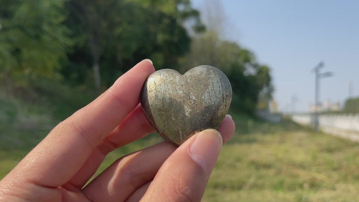 Natural Crystal Pyrite Heart