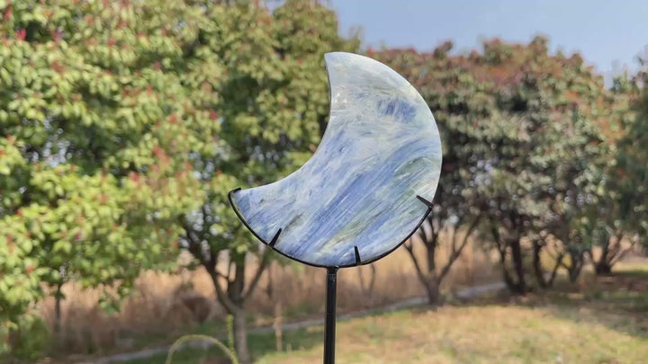 Unique,Natural Crystal Blue Kyanite Moon