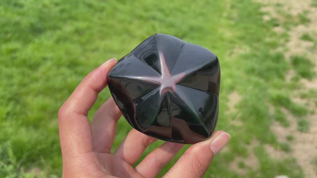Unique,Slightly Imperfect Natural Rainbow Obsidian Ornament