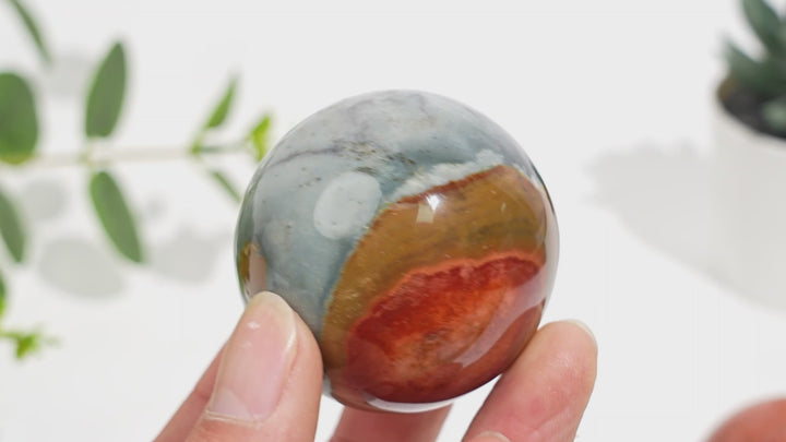 Natural Crystal Polychrome Jasper Sphere