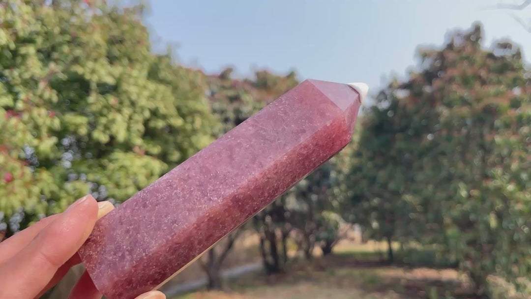 Natural Crystal Strawberry Quartz Point