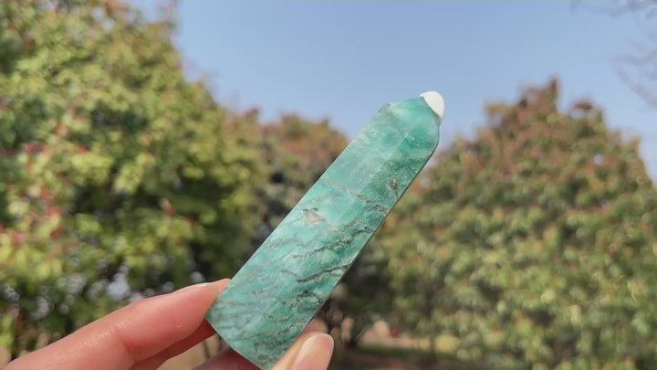 Natural Amazonite With Smoky Quartz Point