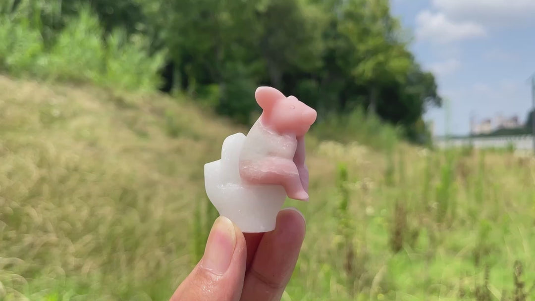 Natural Pink Opal Toilet Pig