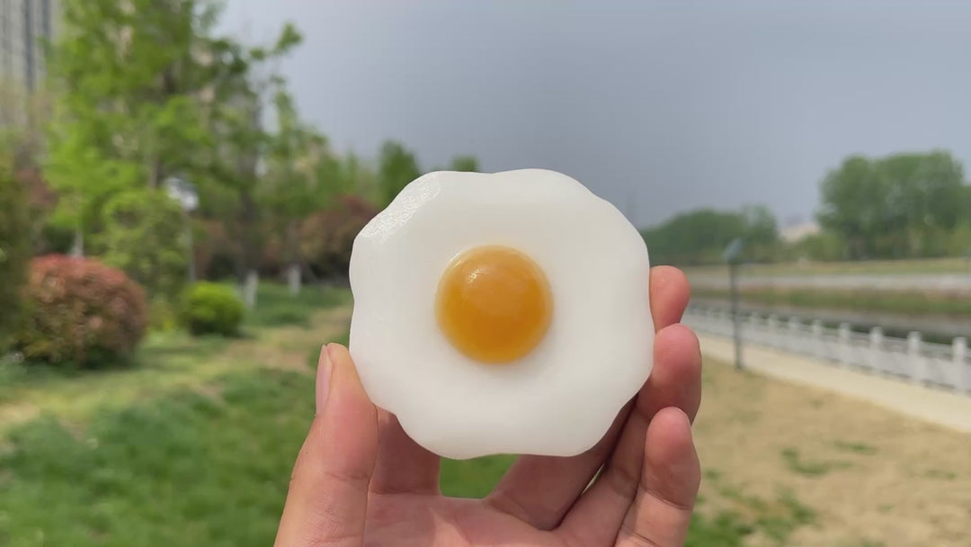 Natural White Jade Fried Egg Carving