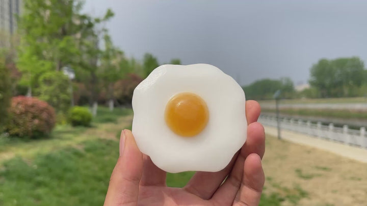 Natural White Jade Fried Egg Carving