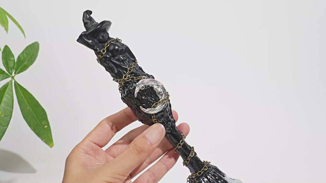 Unique,Natural Crystal Whimsical Witch Theme Magic Bell