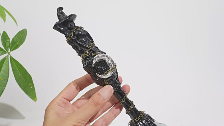 Unique,Natural Crystal Whimsical Witch Theme Magic Bell
