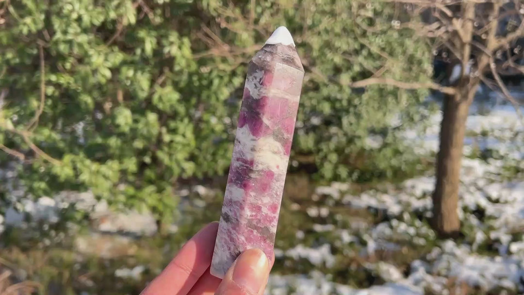 Natural Crystal Pink Tourmaline Point
