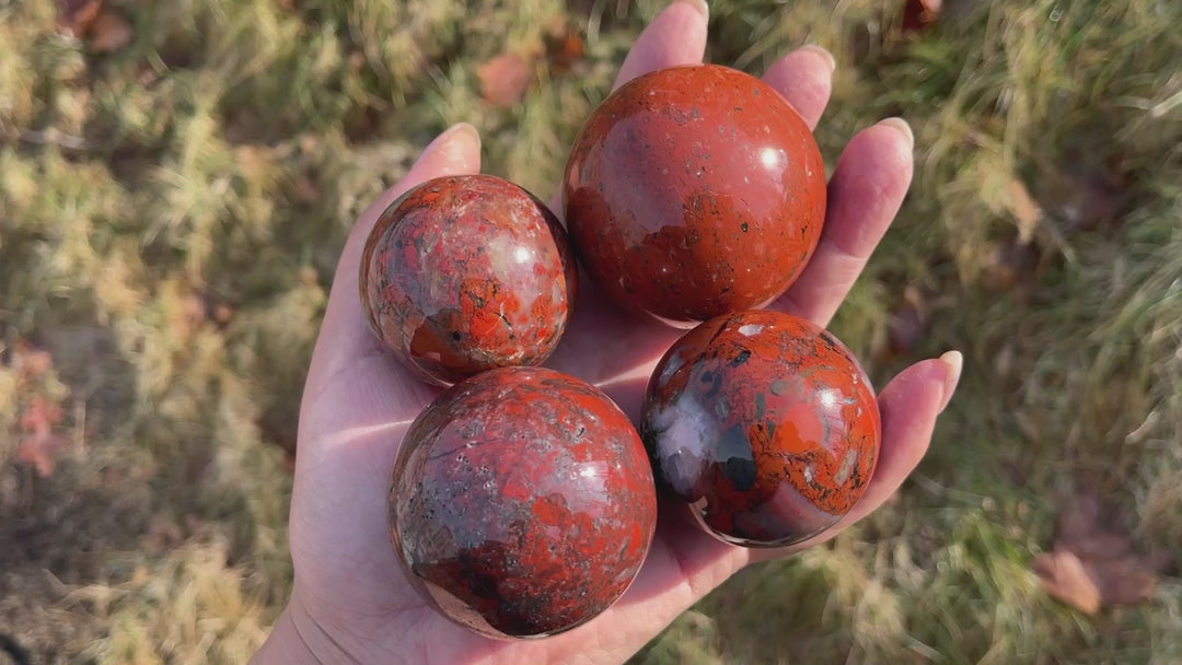Natural Crystal Chicken Blood Stone Sphere
