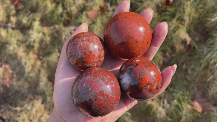 Natural Crystal Chicken Blood Stone Sphere