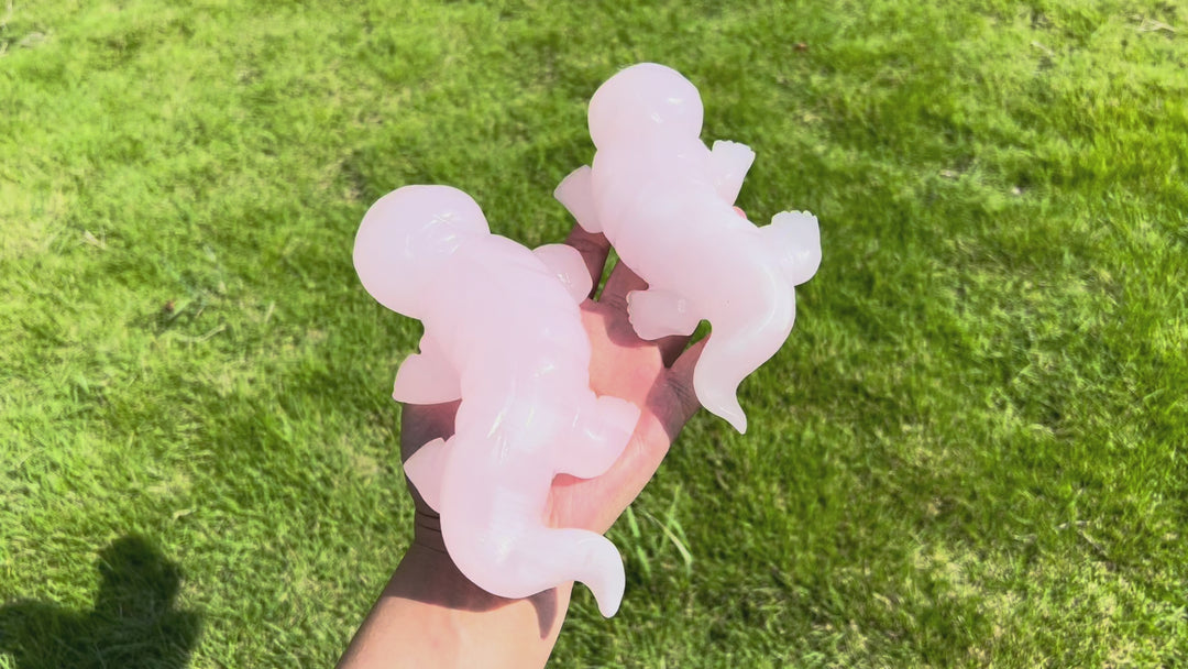 Natural Pink Calcite Axolotl