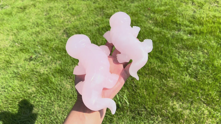 Natural Pink Calcite Axolotl