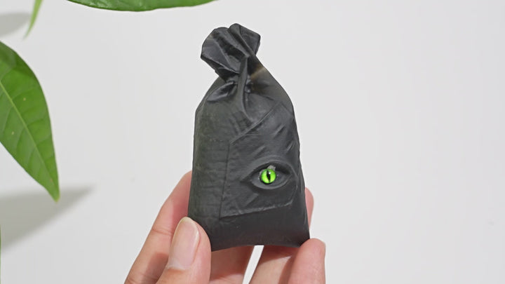 Natural Crystal Carving Black Obsidian Eye Candy Bag