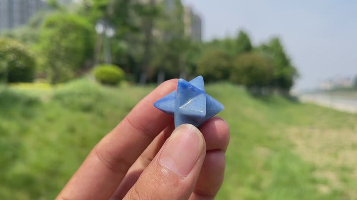 Natural Crystal Mixed Material Merkaba Star