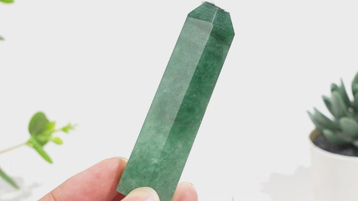 Natural Crystal Green Strawberry Quartz Point