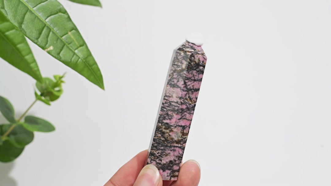Natural Crystal Rhodonite point