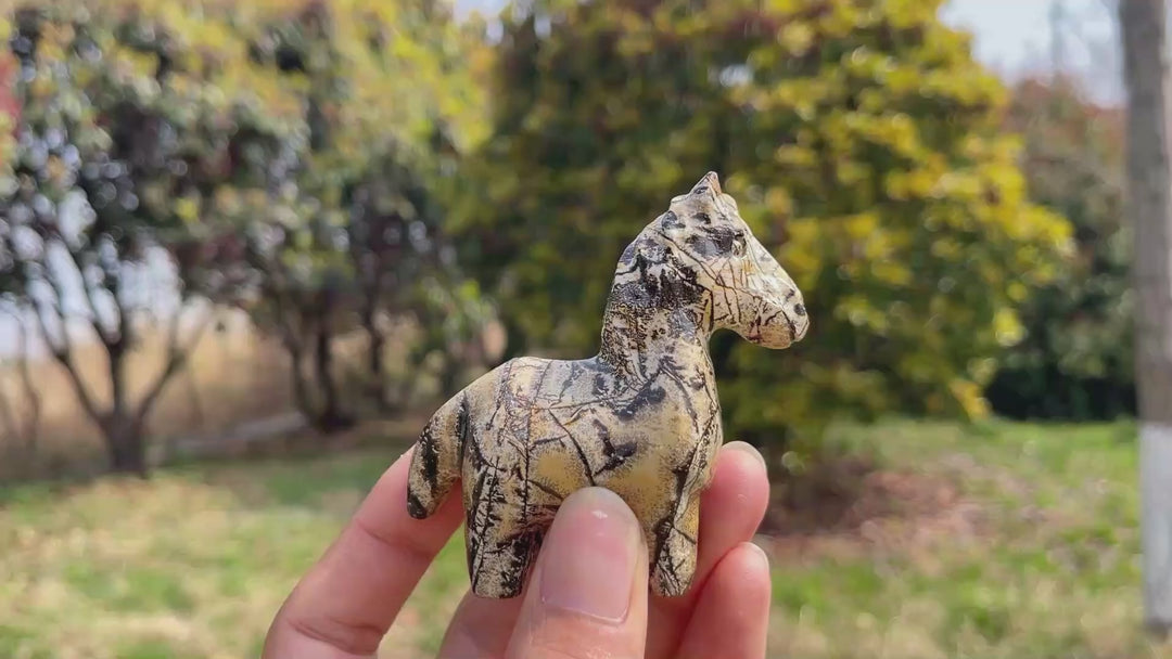 Natural Crystal Carving Picture Jasper Horse