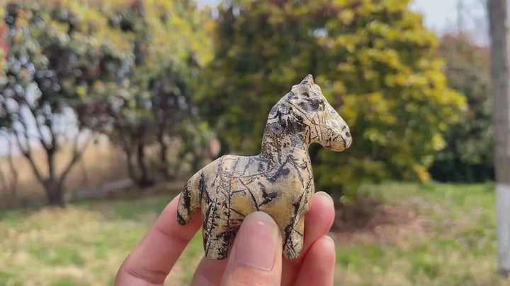 Natural Crystal Carving Picture Jasper Horse