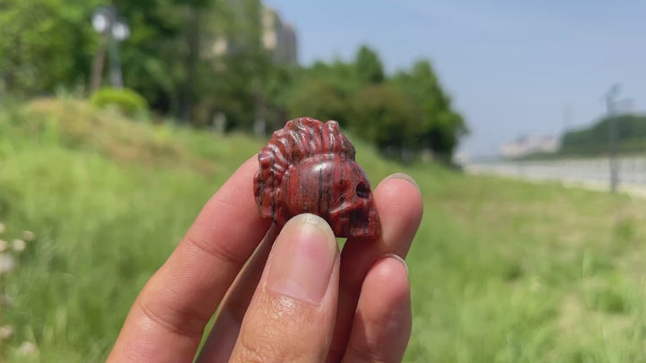 Natural Crystal Edgy Punk Skull Carving