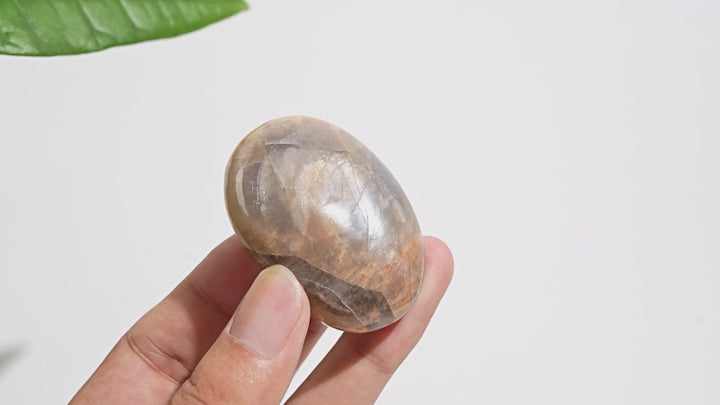 Natural Crystal Peach Moonstone Palm Stone