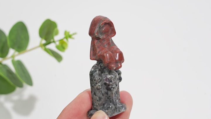 Natural Crystal Carving Ghost On Tombstone