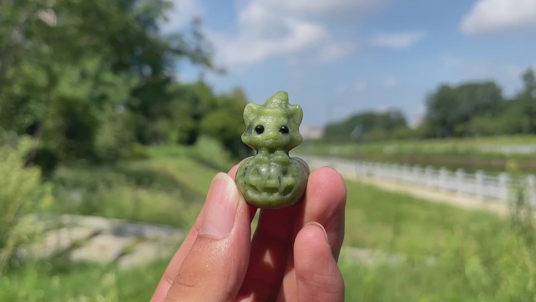 Natural Crystal Carving Pumpkin Wizard Sprite