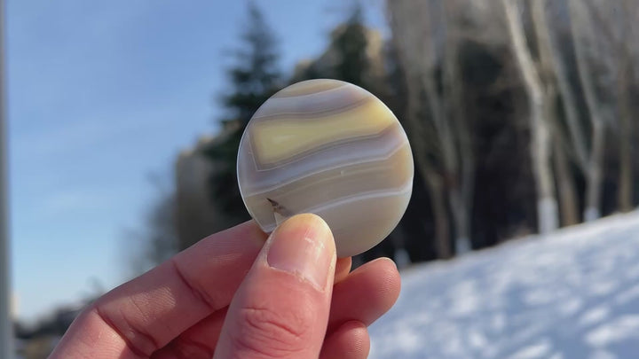 Natural Crystal Agate Round Slice