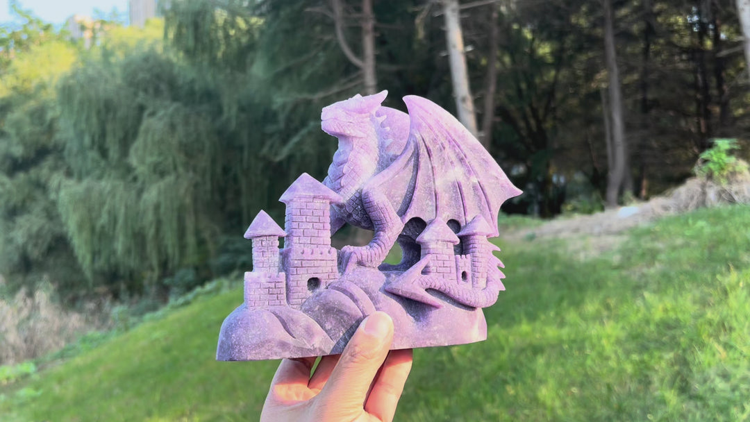 Unique Lepidolite Dragon Sculpture