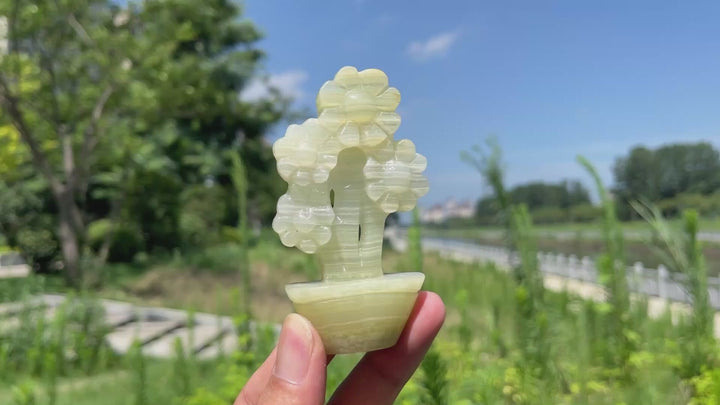 Natural Crystal Afghanistan Jade Sunflower Carving