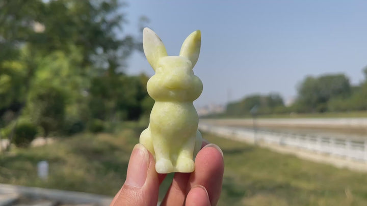 Natural Crystal Long Ear Rabbit Carving