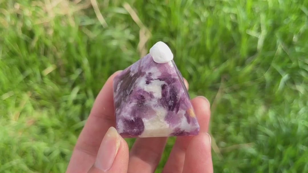 Natural Crystal Lepidolite Pyramid